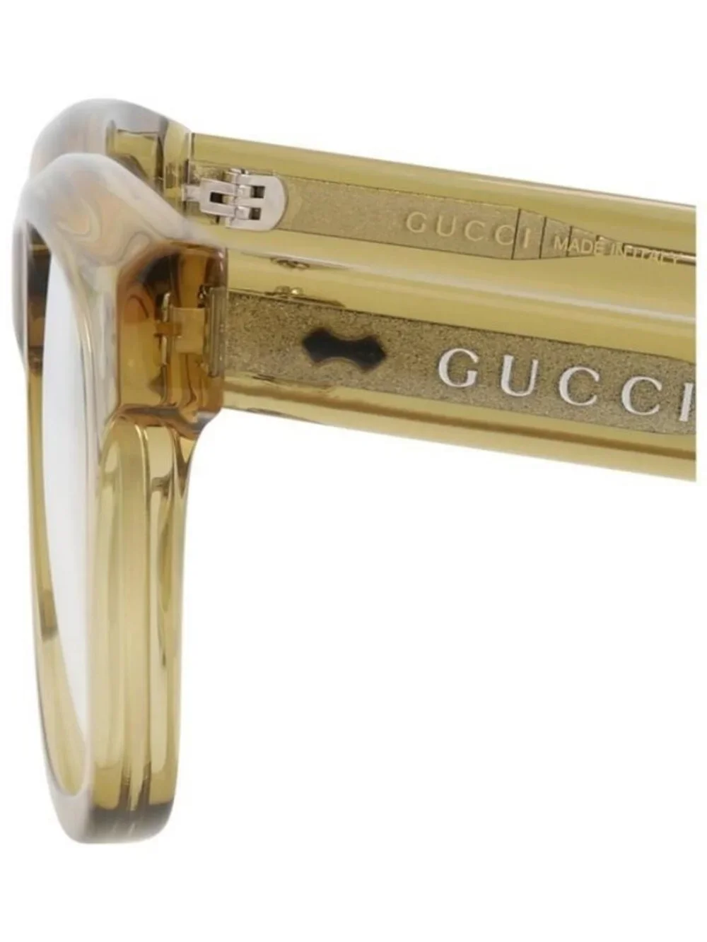 New Gucci Mens Square/Rectangle Yellow Yellow Transparent Fashion Designer Eyegl